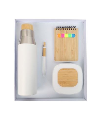 GS033 - All White Bamboo Gift Set